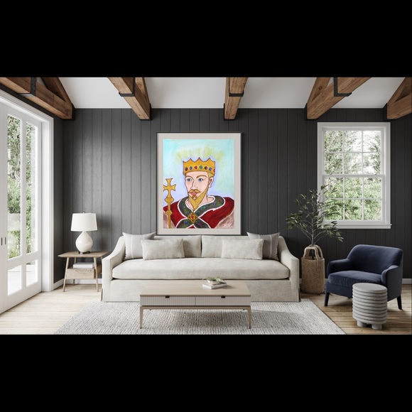 Lion-heart Good King William Book Illustration Art Print Oil Painting Medieval - Picture 8 of 10